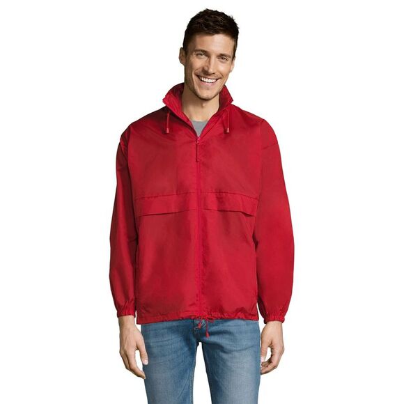 SOLS Unisex Mens /Womens Surf Windbreaker Lightweight Outdoor Jacket /Coat / Red - Picture 2 of 5